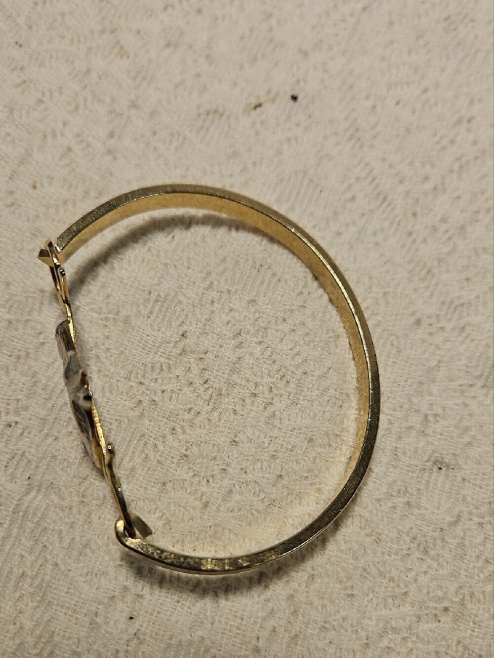 Gold and Silver Horse Head Bangle Bracelet - Elegant Womens Jewelry - Picture 4 of 5